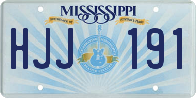 MS license plate HJJ191