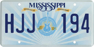 MS license plate HJJ194