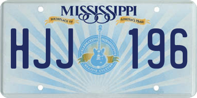 MS license plate HJJ196