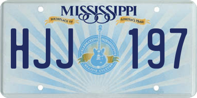 MS license plate HJJ197