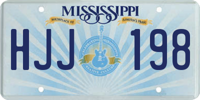 MS license plate HJJ198