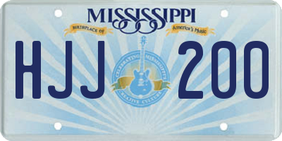 MS license plate HJJ200