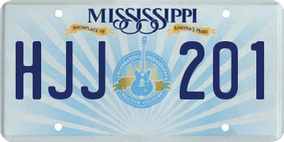 MS license plate HJJ201
