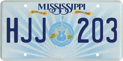 MS license plate HJJ203