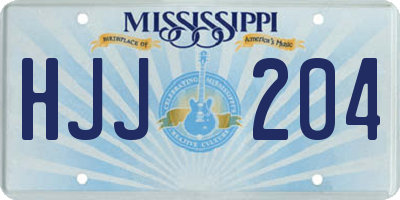 MS license plate HJJ204
