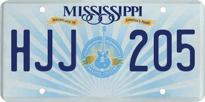 MS license plate HJJ205