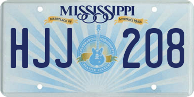 MS license plate HJJ208