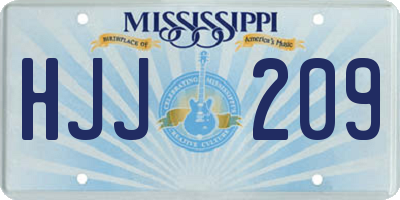 MS license plate HJJ209