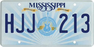 MS license plate HJJ213