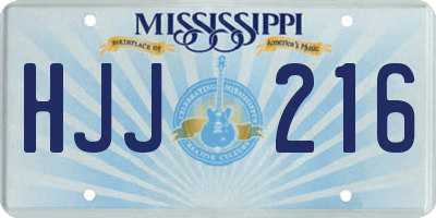 MS license plate HJJ216