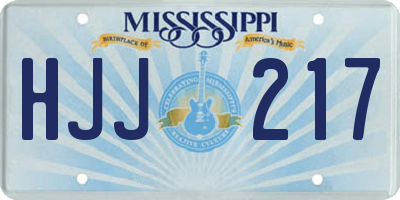 MS license plate HJJ217