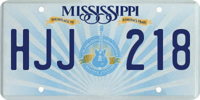 MS license plate HJJ218
