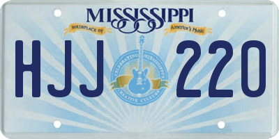 MS license plate HJJ220