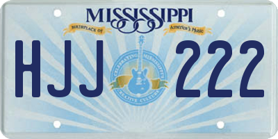MS license plate HJJ222