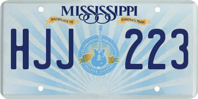 MS license plate HJJ223