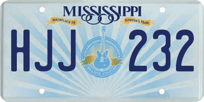 MS license plate HJJ232