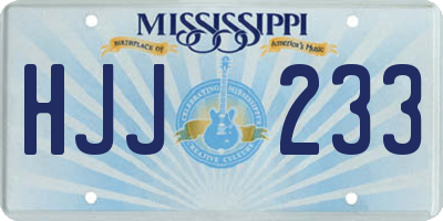 MS license plate HJJ233