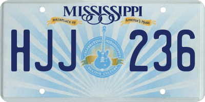 MS license plate HJJ236