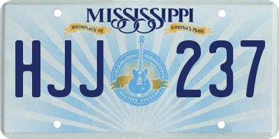 MS license plate HJJ237