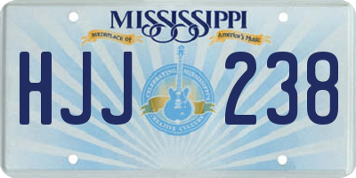 MS license plate HJJ238