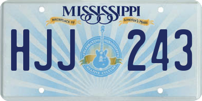MS license plate HJJ243