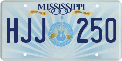 MS license plate HJJ250