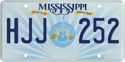 MS license plate HJJ252