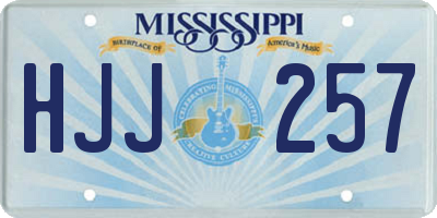 MS license plate HJJ257