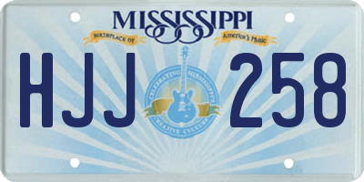 MS license plate HJJ258