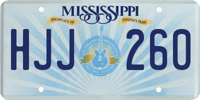 MS license plate HJJ260