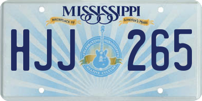 MS license plate HJJ265