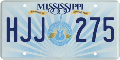 MS license plate HJJ275