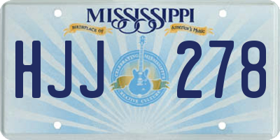 MS license plate HJJ278