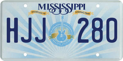 MS license plate HJJ280