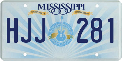 MS license plate HJJ281