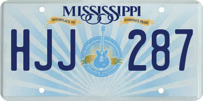 MS license plate HJJ287
