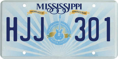 MS license plate HJJ301