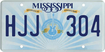 MS license plate HJJ304
