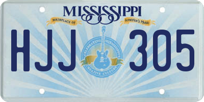 MS license plate HJJ305