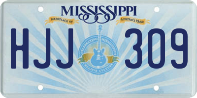 MS license plate HJJ309