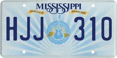 MS license plate HJJ310