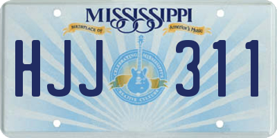 MS license plate HJJ311