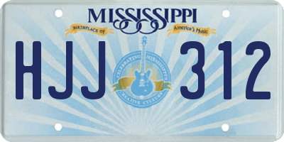 MS license plate HJJ312