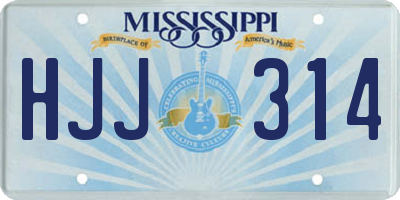 MS license plate HJJ314