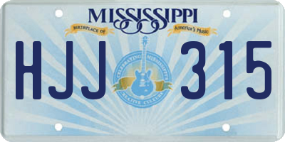 MS license plate HJJ315