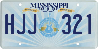 MS license plate HJJ321