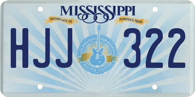 MS license plate HJJ322