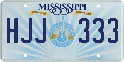 MS license plate HJJ333