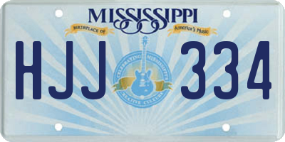 MS license plate HJJ334