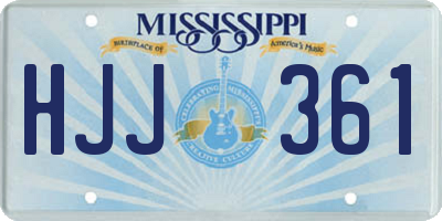 MS license plate HJJ361
